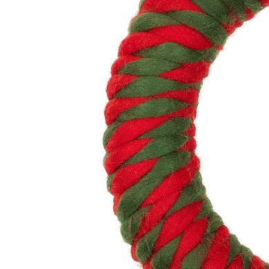 Northlight 13.5-Inch Unlit Twisted Yarn Plush Christmas Wreath