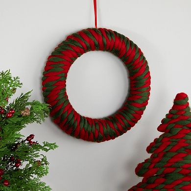 Northlight 13.5-Inch Unlit Twisted Yarn Plush Christmas Wreath