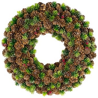Northlight 13-Inch Unlit Mini Pinecone & Berries Artificial Christmas Wreath