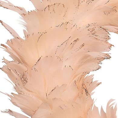 Northlight 14.5-Inch Unlit Glittered Feathers Christmas Wreath