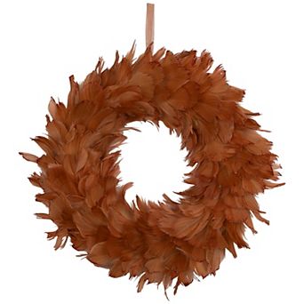 Northlight 14.5-Inch Unlit Two-Tone Feathers Artificial Christmas Wreath
