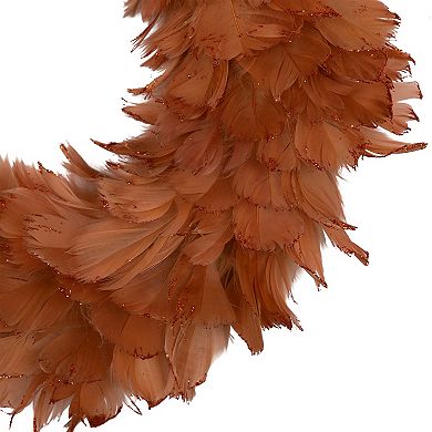 Northlight 14.5-Inch Unlit Two-Tone Feathers Artificial Christmas Wreath