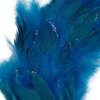 Northlight 14.5-Inch Unlit Two-Tone Glittered Feathers Christmas Wreath