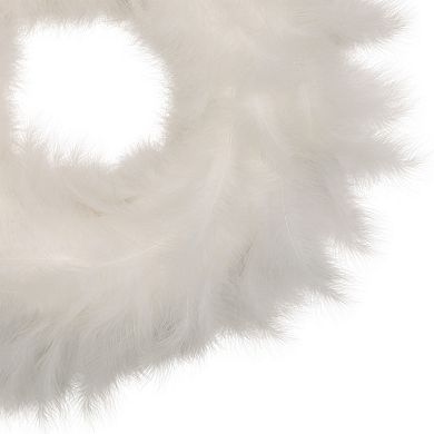 Northlight 14.5-Inch Unlit Wispy Feather Artificial Wreath