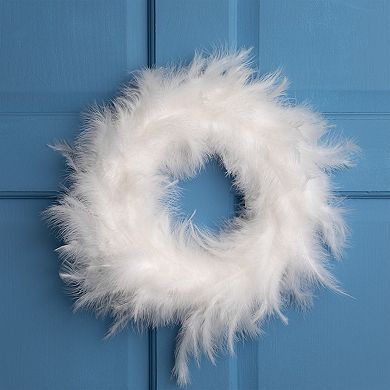 Northlight 14.5-Inch Unlit Wispy Feather Artificial Wreath