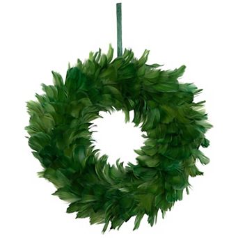 Northlight 14.5-Inch Unlit Wispy Feather Artificial Wreath