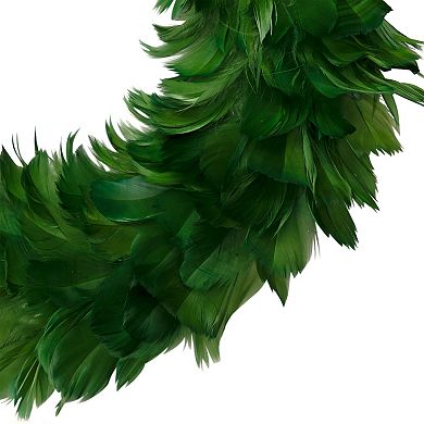 Northlight 14.5-Inch Unlit Wispy Feather Artificial Wreath