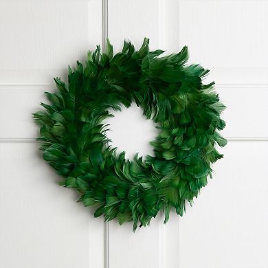 Northlight 14.5-Inch Unlit Wispy Feather Artificial Wreath