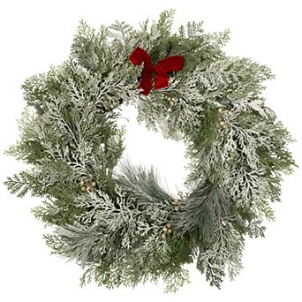 Northlight 30-Inch Unlit Real Touch Cedar Artificial Christmas Wreath