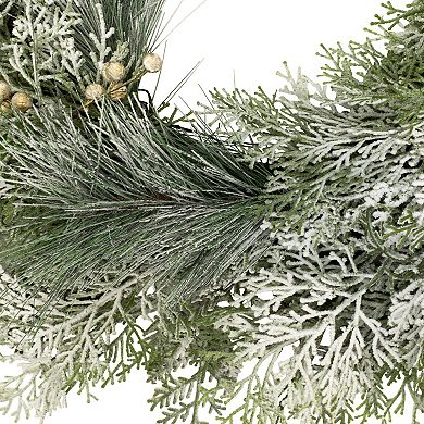 Northlight 30-Inch Unlit Real Touch Cedar Artificial Christmas Wreath