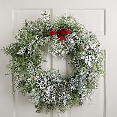 Northlight 30-Inch Unlit Real Touch Cedar Artificial Christmas Wreath