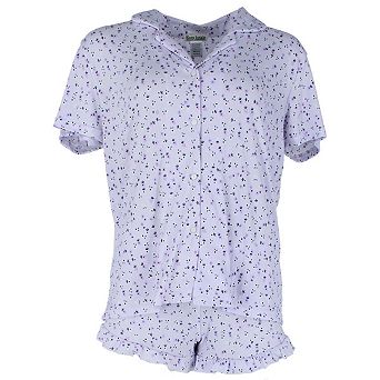 Sleep Junkie Women's Ditsy Floral Notch Collar Short Sleeve and Shorts Set