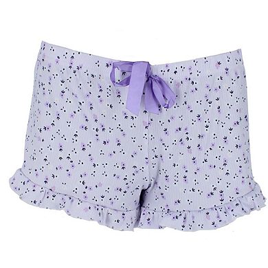 Sleep Junkie Women's Ditsy Floral Notch Collar Short Sleeve and Shorts Set