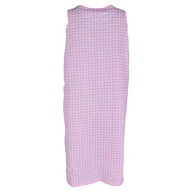Elegant Emily Women's Woven Gingham Sleeveless Duster