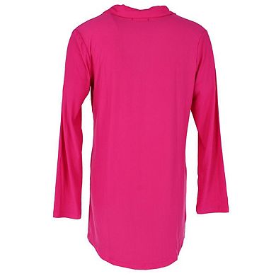 Not a Morning Person Women's Solid Button Down Long Sleeve Night Shirt