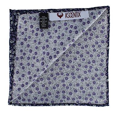Ascentix Metallic Flowers and Leaves Pocket Square