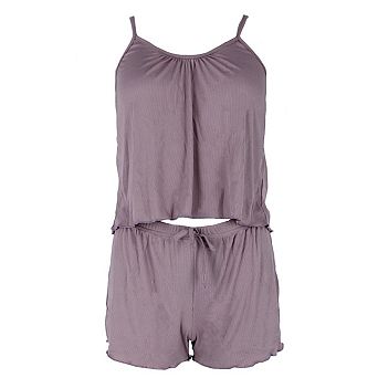 Not Tired Women's Ribbed Cami and Shorts Pajama Set