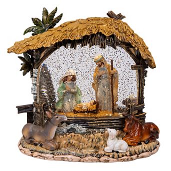 Kurt Adler Battery-Operated LED Nativity Scene Glitter Water Globe