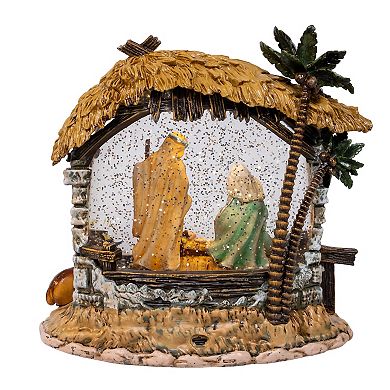 Kurt Adler Battery-Operated LED Nativity Scene Glitter Water Globe