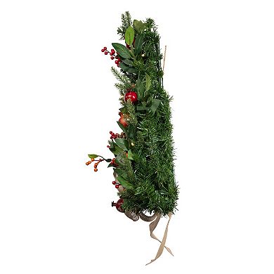 Kurt Adler Artificial 22-Inch Light-Up Wall Tree with Berries & Pomegranate