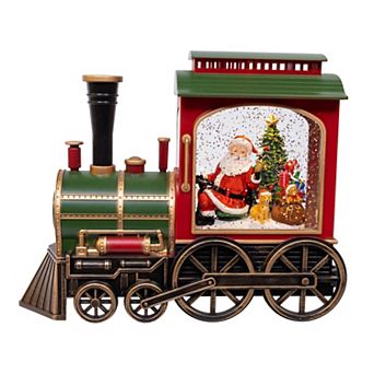 Kurt Adler 7.6-Inch LED Light Santa Train Table Decor