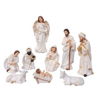Kurt Adler 10 pc Nativity Table Decor Set