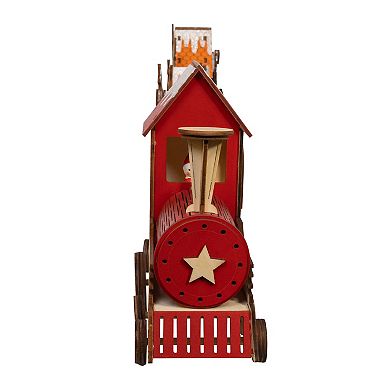 Kurt Adler Battery-Operated LED Train with Santa Claus & Home Scene Table Decor