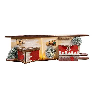 Kurt Adler Battery-Operated LED Sleigh with Village Scene Table Decor