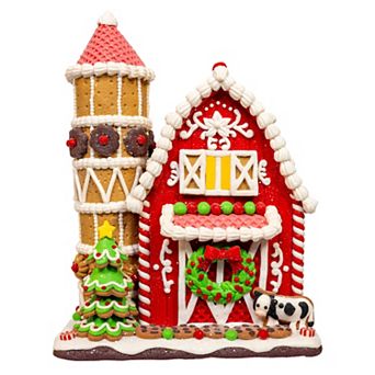 Kurt Adler Battery-Operated LED Gingerbread Barn Table Decor