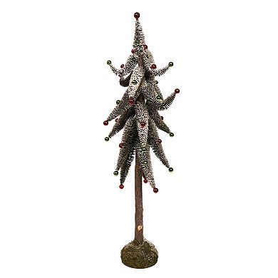 Kurt Adler Snowy Curly Tree with Mini Bells Table Decor