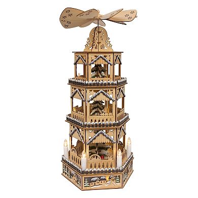 Kurt Adler Battery-Operated LED 3-Story Tower Windmill Table Decor
