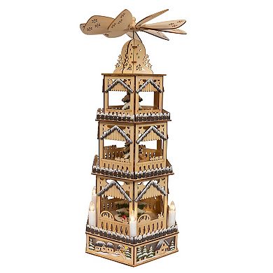 Kurt Adler Battery-Operated LED 3-Story Tower Windmill Table Decor
