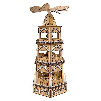 Kurt Adler Battery-Operated LED 3-Story Tower Windmill Table Decor