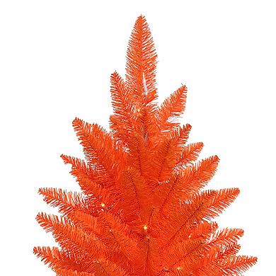 Kurt Adler 4.5-ft. Battery-Operated LED Pre-Lit Orange Artificial Potted Tree