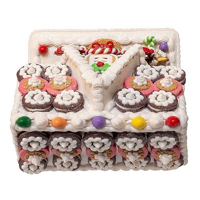 Kurt Adler Battery-Operated LED Gingerbread Cookie House Table Decor