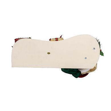 Kurt Adler LED Santa Claus Figurine with Fireplace Mantle Table Decor