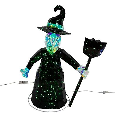 Kurt Adler 3-pc. Pre-lit Holographic Witch & Ghosts Outdoor Decor Set
