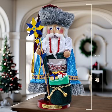 Kurt Adler Ukrainian Star Santa Nutcracker Figurine Table Decor