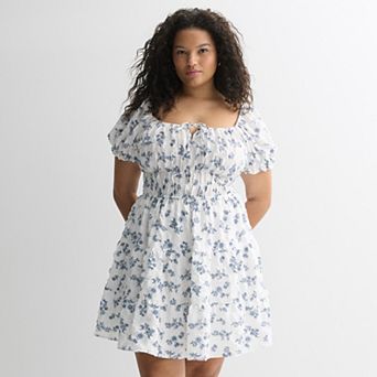 Juniors' Plus Size Mary & Mo Elastic Waist Skater Dress