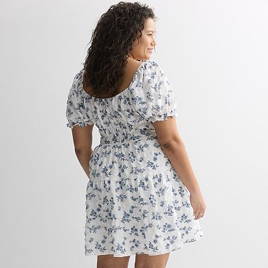 Juniors' Plus Size Mary & Mo Elastic Waist Skater Dress