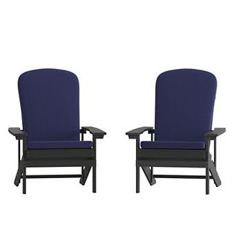 Flash Furniture Indoor/Outdoor Adirondack Chairs with Cushions - Set of 2