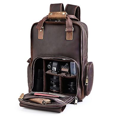 The Gaetano Large Leather Backpack Camera Bag