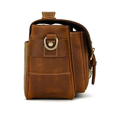 The Faust Leather Crossbody Messenger Camera Bag
