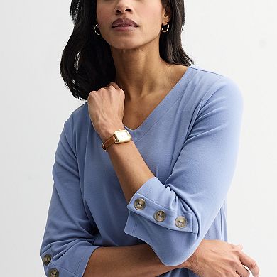 Women's Croft & Barrow® 3/4 Button Sleeve Tunic