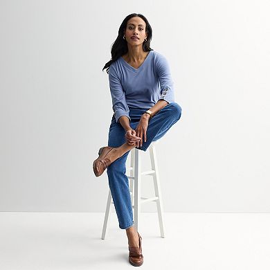 Women's Croft & Barrow® 3/4 Button Sleeve Tunic