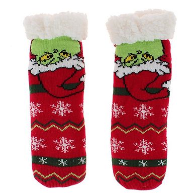 Textiel Trade Women's The Grinch Holiday Home and Slipper Socks (1 Pair)