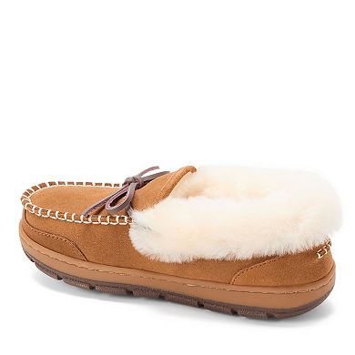 Fireside by Dearfoams Women's Gladstone Genuine Shearling Moccasin Slippers