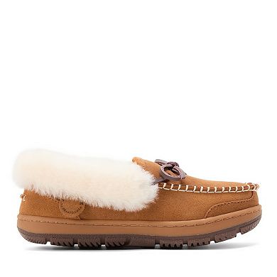Fireside by Dearfoams Women's Gladstone Genuine Shearling Moccasin Slippers