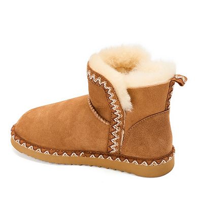 Fireside by Dearfoams Perth Women's Genuine Shearling Fold Down Slipper Booties