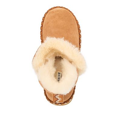Fireside by Dearfoams Perth Women's Genuine Shearling Fold Down Slipper Booties